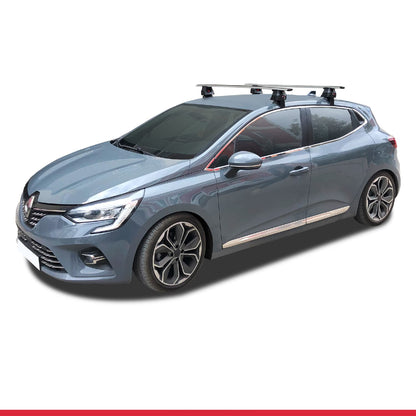 Compatible avec Renault Clio 5 2019-2025 ACE-4 Barres de Toit Railing Porte-Bagages de Voiture Gris Aluminium 2 Barres