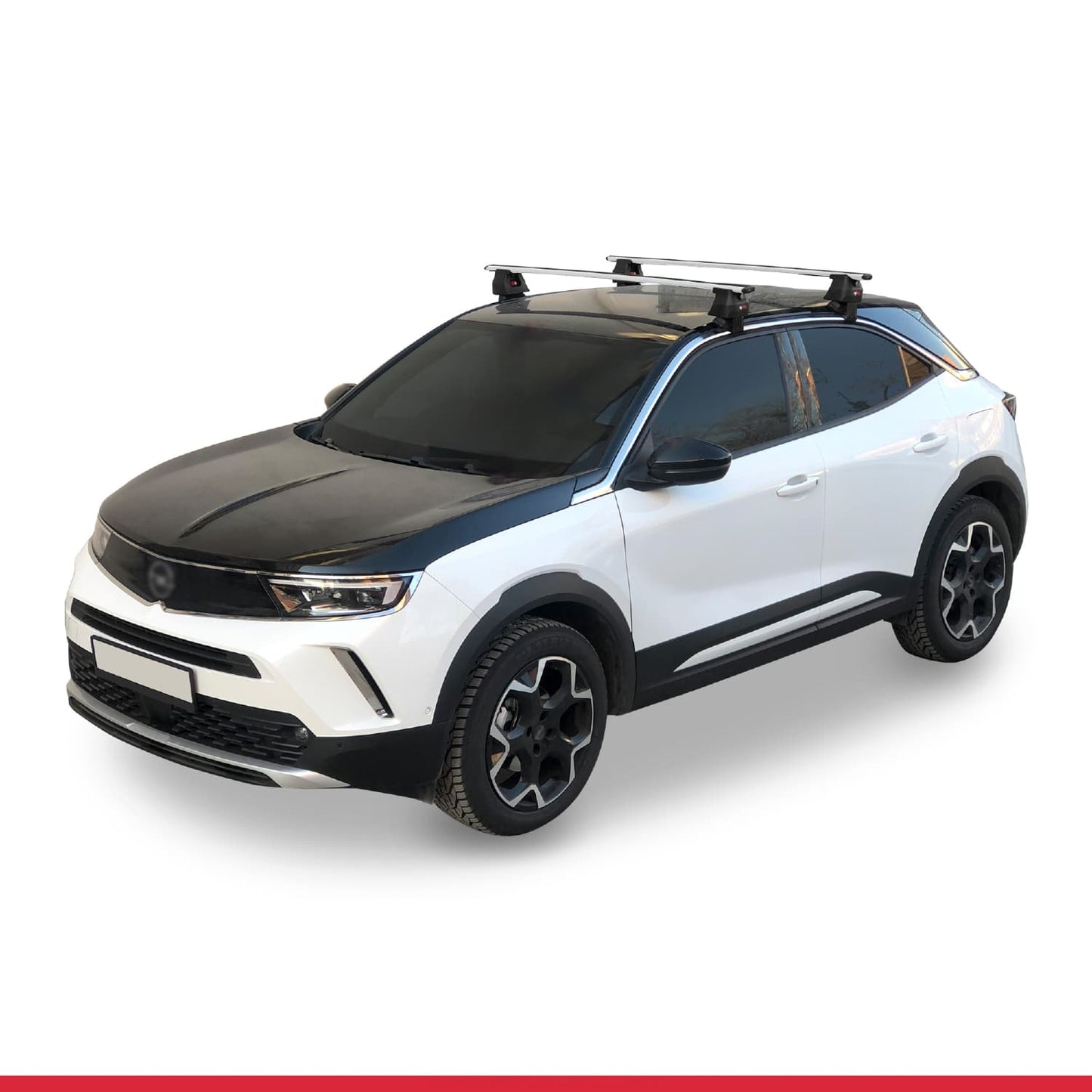 Compatible avec Opel/Vauxhall Mokka B 2021-2025 ACE-4 Barres de Toit Railing Porte-Bagages de Voiture Gris Aluminium 2 Barres