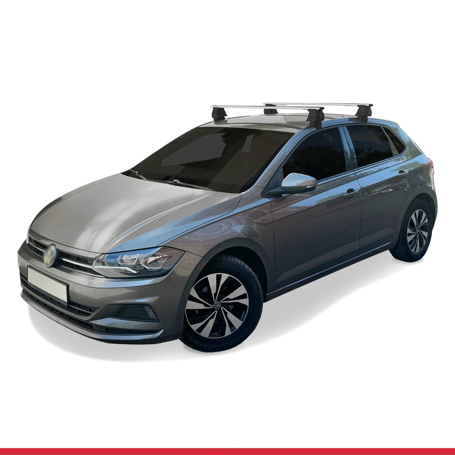 Compatible avec Volkswagen Polo 6 (AW) 2018-2025 ACE-4 Barres de Toit Railing Porte-Bagages de Voiture Gris Aluminium 2 Barres