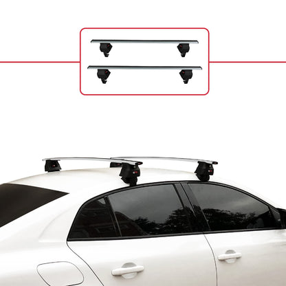 Compatible avec Renault Megane 4 (BFB) Pre-Facelift 2016-2020 ACE-4 Barres de Toit Railing Porte-Bagages de Voiture Gris Aluminium 2 Barres