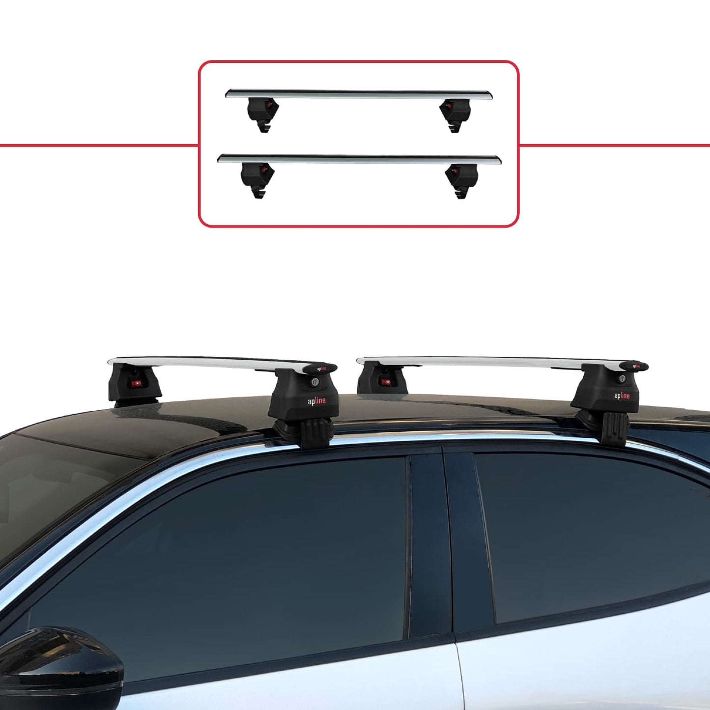Compatible avec Opel/Vauxhall Mokka B 2021-2025 ACE-4 Barres de Toit Railing Porte-Bagages de Voiture Gris Aluminium 2 Barres