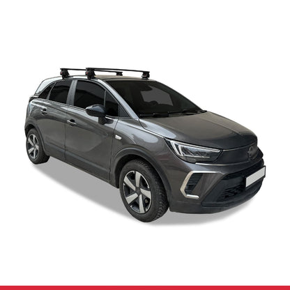 Compatible avec Opel/Vauxhall Crossland 2020-2024 ACE-4 Barres de Toit Railing Porte-Bagages de Voiture Noir Aluminium 2 Barres