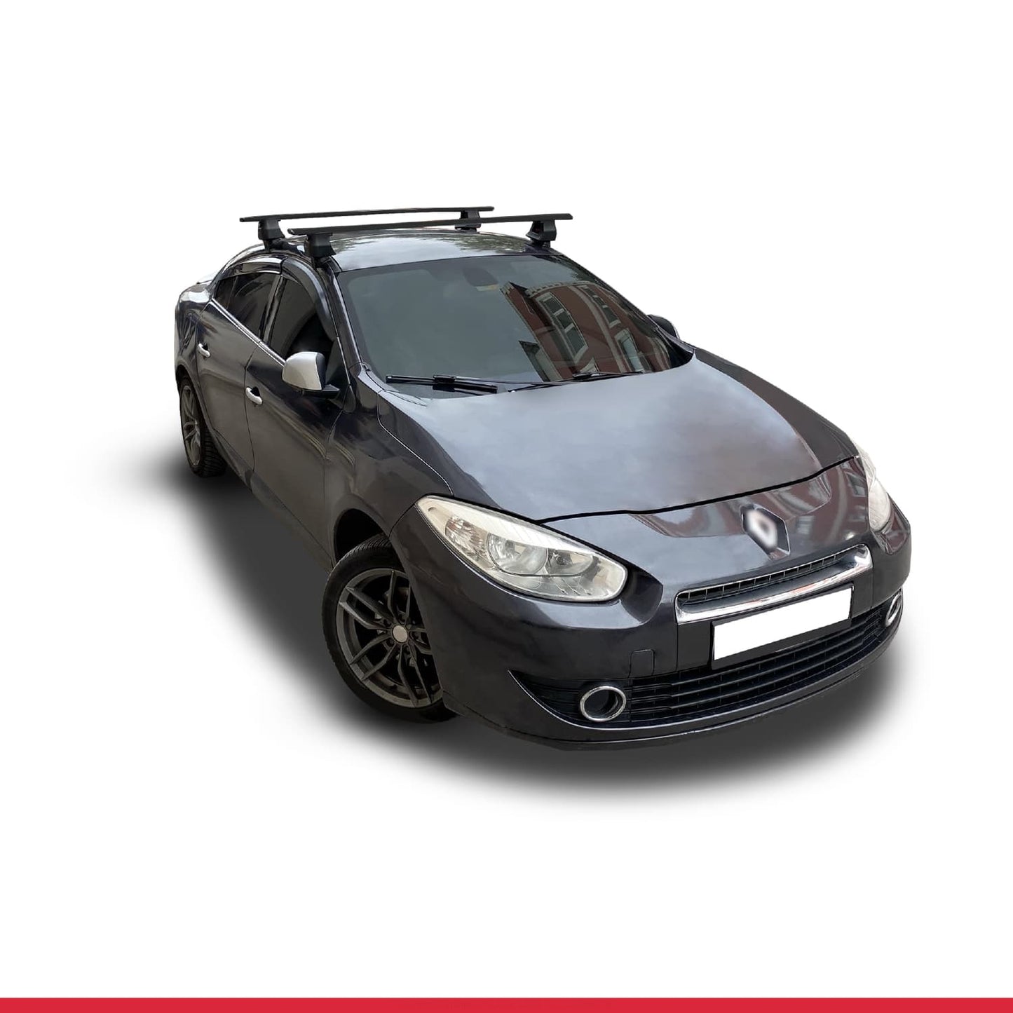 Compatible avec Renault Fluence 2009-2015 ACE-4 Barres de Toit Railing Porte-Bagages de Voiture Noir Aluminium 2 Barres