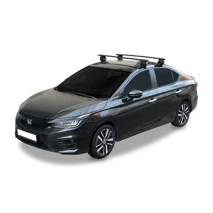 Compatible avec Honda City 2021-2025 ACE-4 Barres de Toit Railing Porte-Bagages de Voiture Noir Aluminium 2 Barres