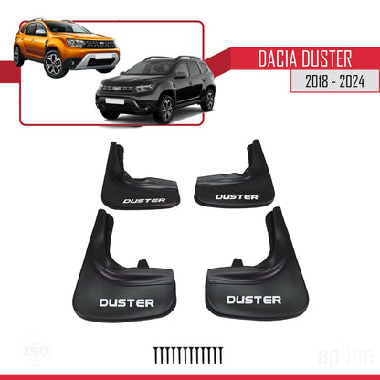 Compatible avec Dacia Duster 2 (HM) 2018-2024 Jeu de Bavettes Garde-boue Avant et Arrière de Voiture 4 Pcs Noir
