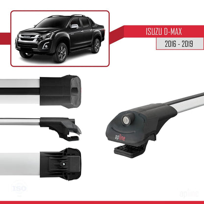 Compatible avec Isuzu D-Max 2 (RT85) Post-Facelift 2016-2019 ACE-1 Barres de Toit Railing Porte-Bagages de Voiture Gris Aluminium 2 Barres
