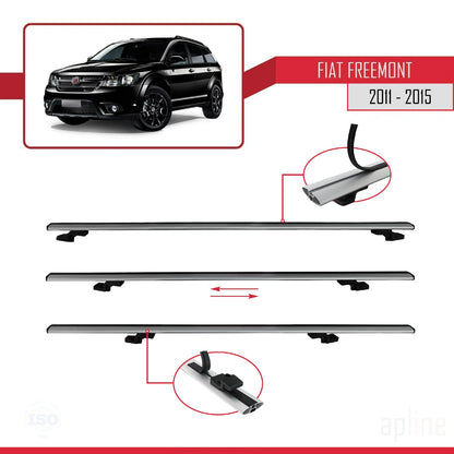 Compatible avec Fiat Freemont 2011-2015 BASIC Model Barres de Toit Railing Porte-Bagages de Voiture Gris Aluminium 3 Barres