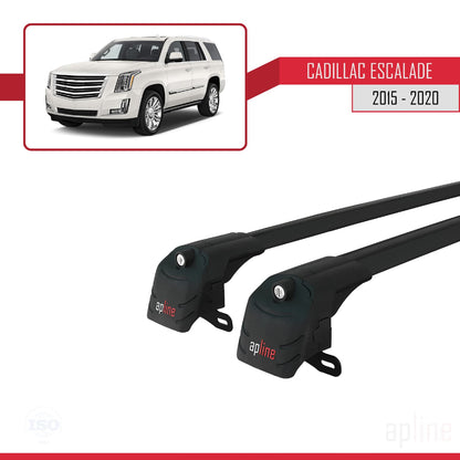 Compatible avec Cadillac Escalade 2015-2020 ACE-2 Barres de Toit Railing Porte-Bagages de Voiture Noir Aluminium 2 Barres