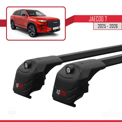 Compatible avec JAECOO 7 2025-2026 ACE-2 Barres de Toit Railing Porte-Bagages de Voiture Noir Aluminium 2 Barres