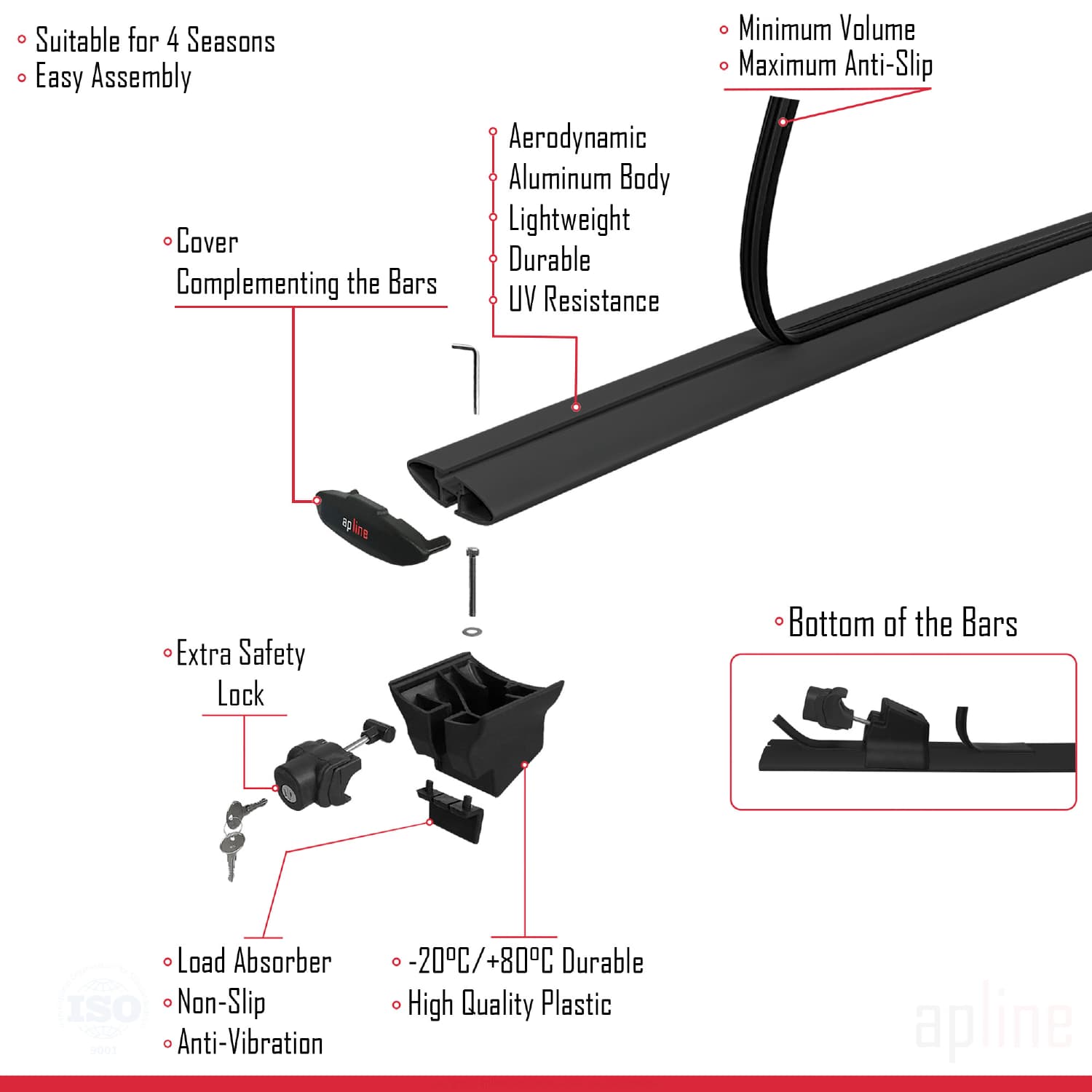 Compatible avec Cupra Terramar 2025-2025 HOOK Model Barres de Toit Railing Porte-Bagages de Voiture Noir Aluminium 2 Barres