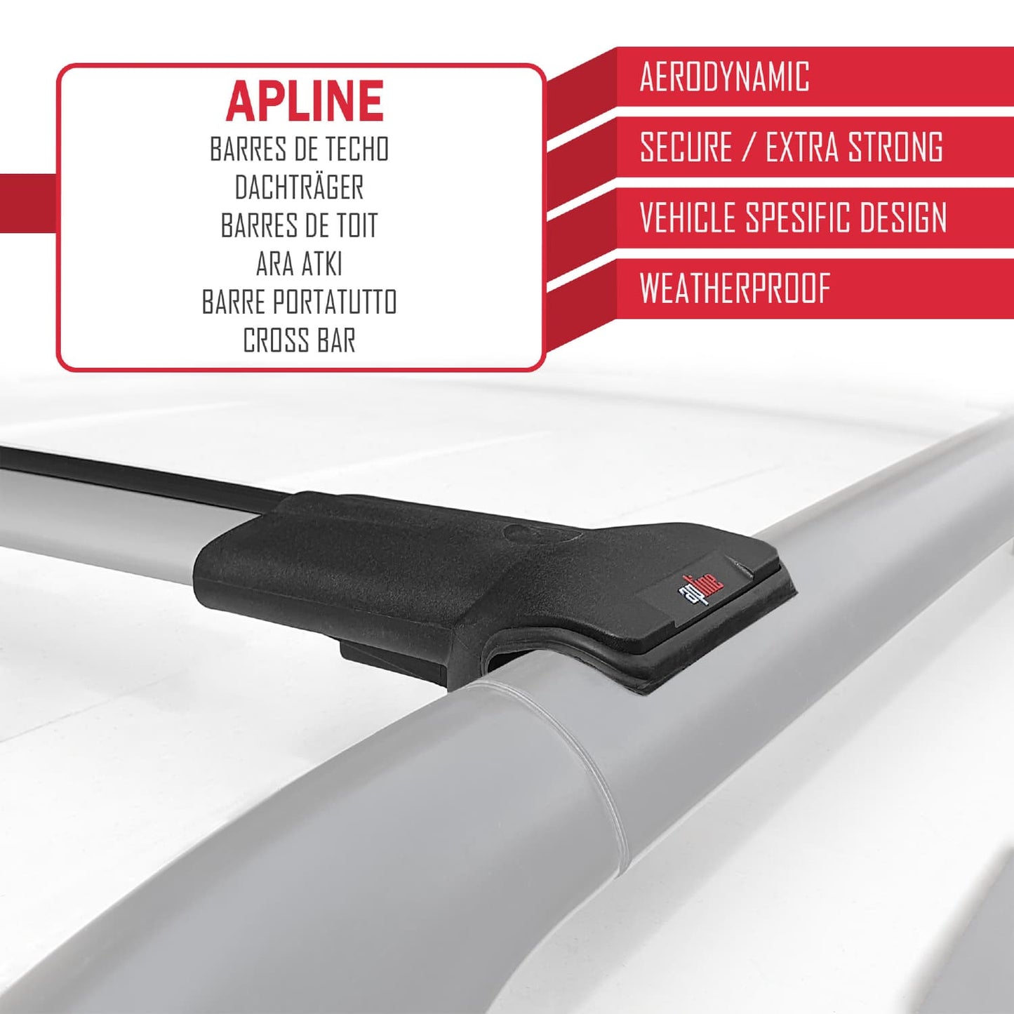 Compatible avec Kia Sedona 2 (VQ) 2006-2012 FLY Model Barres de Toit Railing Porte-Bagages de Voiture Gris Aluminium 2 Barres