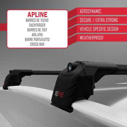 Compatible avec Renault Austral (RHN) 2022-2025 ACE-2 Barres de Toit Railing Porte-Bagages de Voiture Noir Aluminium 2 Barres