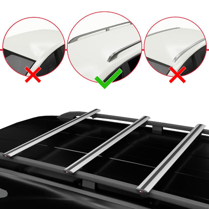 Compatible avec Peugeot Partner Pre-Facelift 1996-2003 BASIC Model Barres de Toit Railing Porte-Bagages de Voiture Gris Aluminium 3 Barres