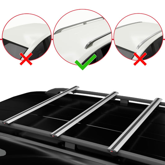 Compatible avec Fiat Doblo 3 2023-2025 BASIC Model Barres de Toit Railing Porte-Bagages de Voiture Gris Aluminium 3 Barres
