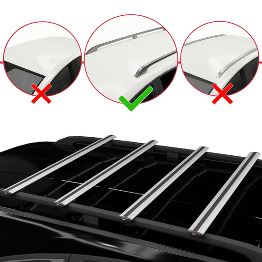 Compatible avec Ford Transit/Tourneo Courier 2024-2025 BASIC Model Barres de Toit Railing Porte-Bagages de Voiture Gris Aluminium 4 Barres