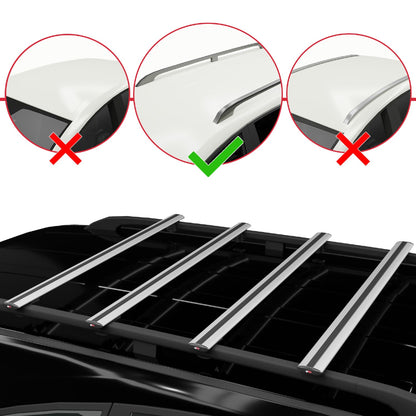 Compatible with Mercedes V Class 3 (W447) 2014-2025 BASIC Model Car Roof Rack Cross Bar Grey Aluminium 4 Bars