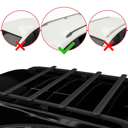 Compatible with Peugeot Partner Post-Facelift 2003-2008 BASIC Model Car Roof Rack Cross Bar Black Aluminium 4 Bars