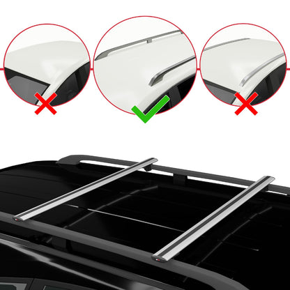 Compatible with Skoda Octavia 2 (1Z) 2004-2013 BASIC Model Car Roof Rack Cross Bar Grey Aluminium 2 Bars
