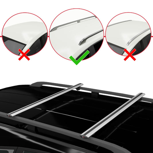 Compatible avec Citroen Nemo 3 (225) 2007-2024 BASIC Model Barres de Toit Railing Porte-Bagages de Voiture Gris Aluminium 2 Barres