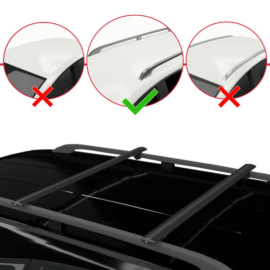 Compatible avec Citroen Berlingo 3 (K9) 2019-2022 BASIC Model Barres de Toit Railing Porte-Bagages de Voiture Noir Aluminium 2 Barres