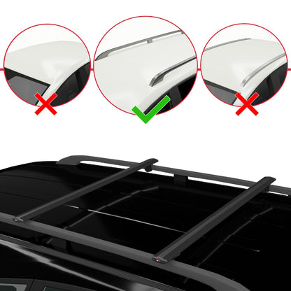 Compatible avec Peugeot 308 (T7) Break 2008-2013 BASIC Model Barres de Toit Railing Porte-Bagages de Voiture Noir Aluminium 2 Barres