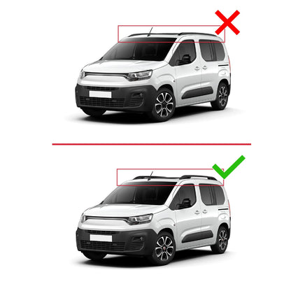 Compatible avec Fiat Doblo 3 2023-2025 ACE-1 Barres de Toit Railing Porte-Bagages de Voiture Noir Aluminium 3 Barres