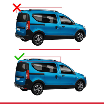 Compatible avec Dacia Dokker (K67) 2012-2024 BASIC Model Barres de Toit Railing Porte-Bagages de Voiture Noir Aluminium 3 Barres