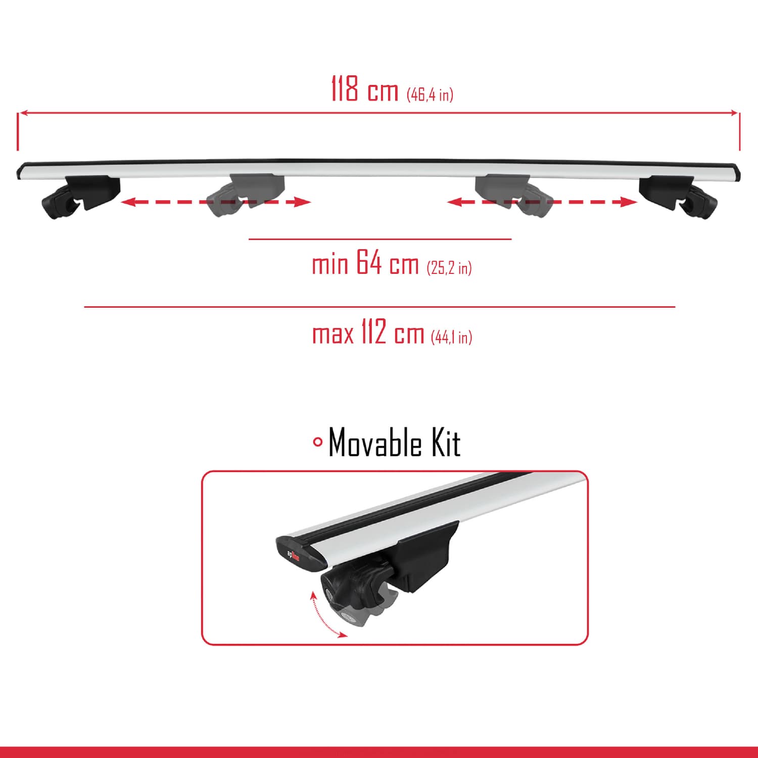 Compatible avec Mini Clubman F54 2016-2024 HOOK Model Barres de Toit Railing Porte-Bagages de Voiture Gris Aluminium 2 Barres