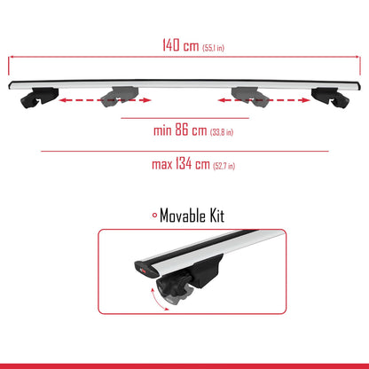 Compatible avec BMW X6 (G06) 2020-2025 HOOK Model Barres de Toit Railing Porte-Bagages de Voiture Gris Aluminium 2 Barres