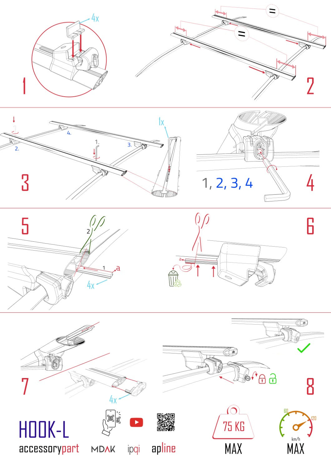 Compatible avec Peugeot 508 SW 2010-2018 HOOK Model Barres de Toit Railing Porte-Bagages de Voiture Gris Aluminium 2 Barres