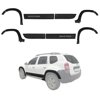Compatible avec Dacia Duster (HS) 2010-2017 Fender Protecteur de Passage de roue pare-chocs Garde-boue et protection laterale Protection de la carrosserie voiture Kit NOİR