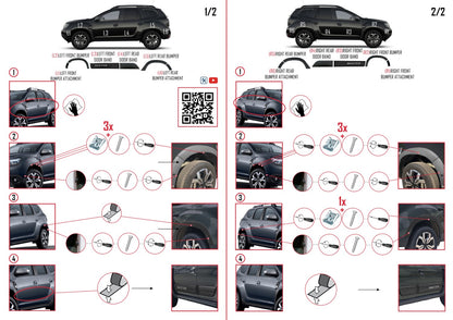 Compatible avec Dacia Duster 2018-2024 Fender Protecteur de Passage de roue pare-chocs Garde-boue et protection laterale Protection de la carrosserie voiture Kit NOİR