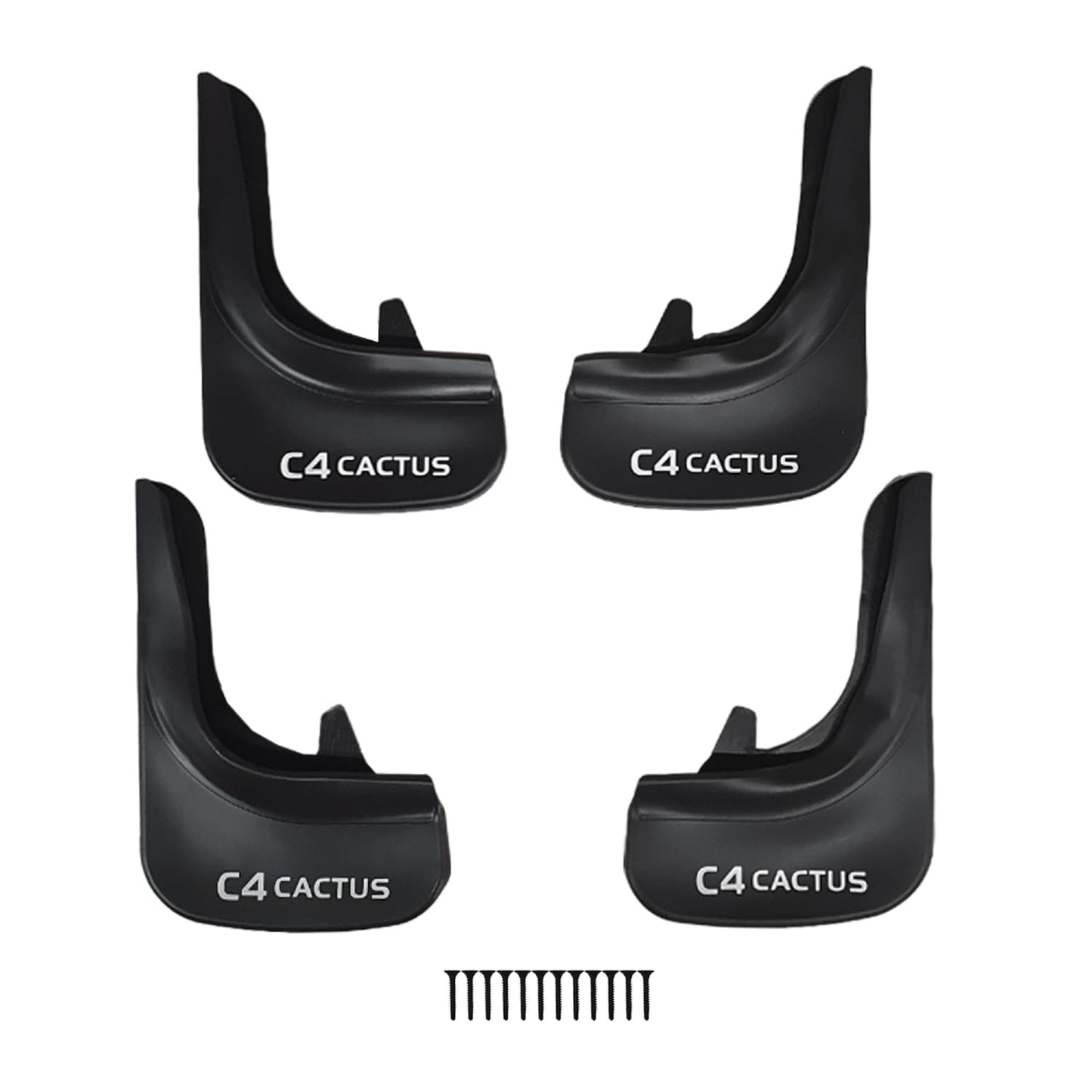 Compatible avec Citroen C4 Cactus 2014-2021 Jeu de Bavettes Garde-boue Avant et Arrière de Voiture 4 Pcs Noir