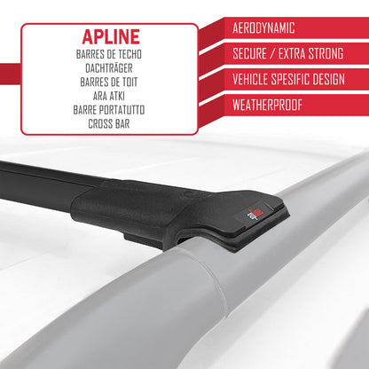 Compatible avec Mini Countryman 2 (F60) 2017-2023 FLY Model Barres de Toit Railing Porte-Bagages de Voiture Noir Aluminium 2 Barres