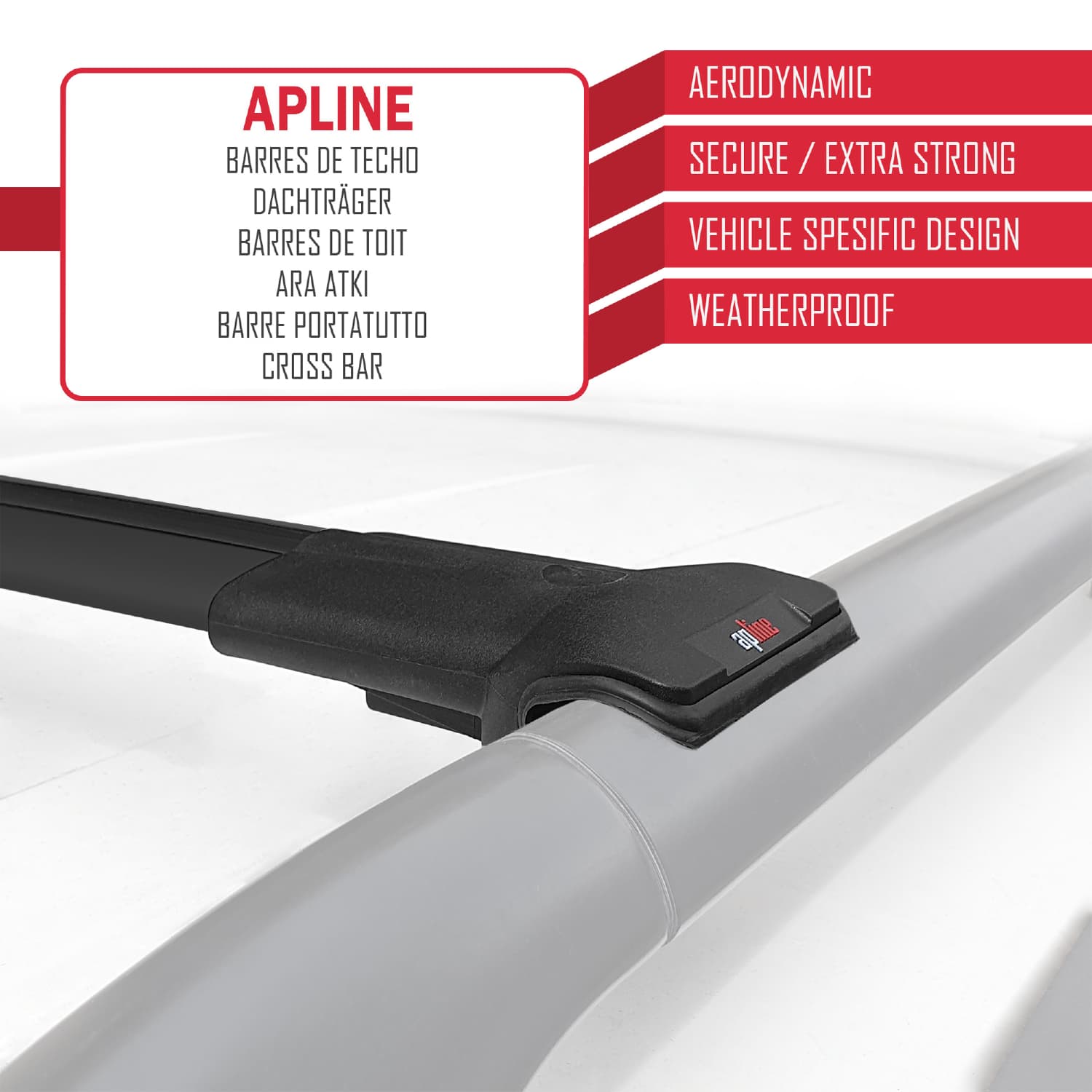 Compatible avec Renault Clio 3 Estate 2005-2012 FLY Model Barres de Toit Railing Porte-Bagages de Voiture Noir Aluminium 2 Barres