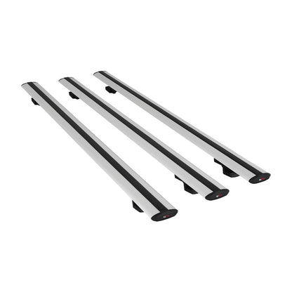 Compatible with Peugeot 4007 2007-2012 BASIC Model Car Roof Rack Cross Bar Grey Aluminium 3 Bars